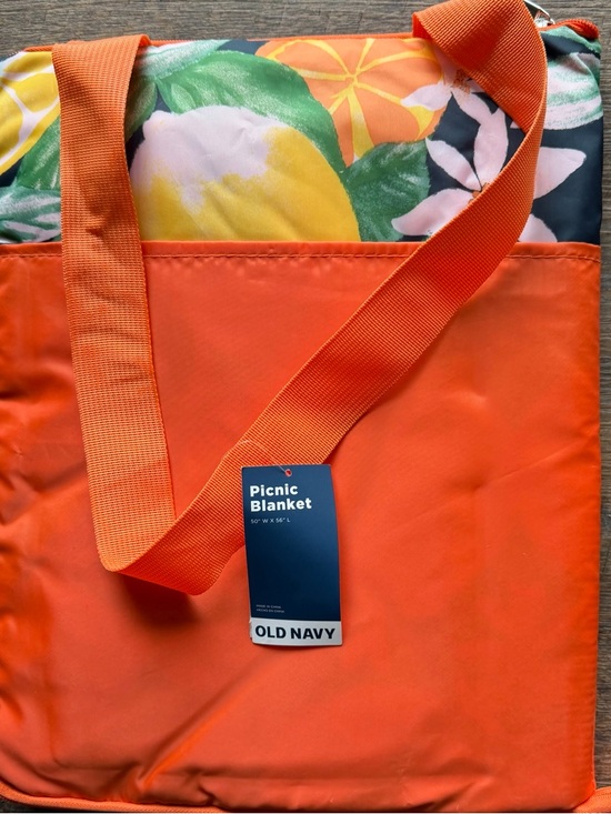 Old Navy Other - Old Navy Orange Floral Tote with Lemon Print